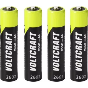 VOLTCRAFT Micro (AAA) NiMH Rechargeable Battery 1050 mAh 1.2 V Ready to Use, 4-Pack (VC-17275425)