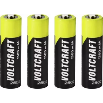 VOLTCRAFT Mignon AA NiMH Rechargeable Battery 1300 mAh 1.2 V Ready to Use 4-Pack (VC-17275445)