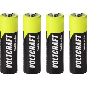 VOLTCRAFT Mignon AA NiMH Rechargeable Battery 2400 mAh 1.2 V Ready to Use, 4-Pack VC-17275455