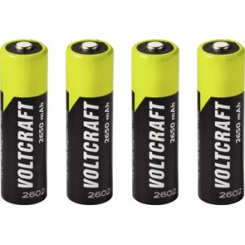 VOLTCRAFT Mignon AA NiMH Rechargeable Battery 2650 mAh 1.2 V Ready to Use, 4-Pack VC-17275465