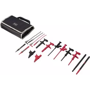 VOLTCRAFT MLSet-100 Measurement Lead Set with 4 mm Stackable Banana Plugs, Crocodile Clips, Test Probes, 4 mm Sockets, 1.2 m, Red/Black VC-18652745