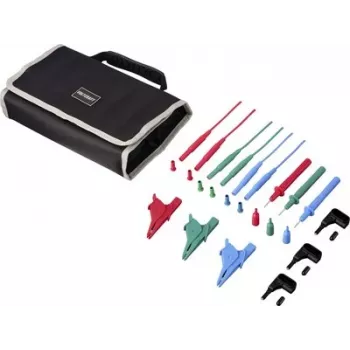 VOLTCRAFT MLSet-140 Measuring Lead Set, 4 mm Stackable Plugs, 1.5 m, Red/Blue/Green, with Crocodile Clips and Test Probes VC-18652740