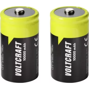 VOLTCRAFT Mono (D) NiMH Rechargeable Battery 10000 mAh 1.2 V Ready to Use, 2-Pack VC-17275505