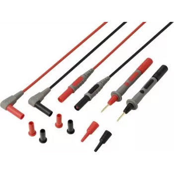 VOLTCRAFT MSL-820 Premium PVC Test Leads, Gold Contacts, 1.2 m, 1 Pair (Red/Black) VC-17312685