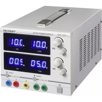 VOLTCRAFT MSP-3010 Adjustable Regulated AC and DC Lab Power Supply 0-30 V 0-10 A 2x 300 W 4 mm Banana Jack Dual Output (VC-17370145)