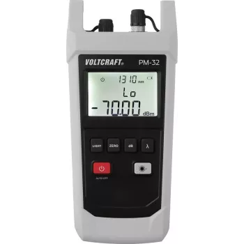 VOLTCRAFT PM-32 Optical Power Meter Fiber Optic Tester -70 to +10 dBm, 850-1625 nm, InGaAs, Universal 2.5 mm FC/SC/ST VC-11499080