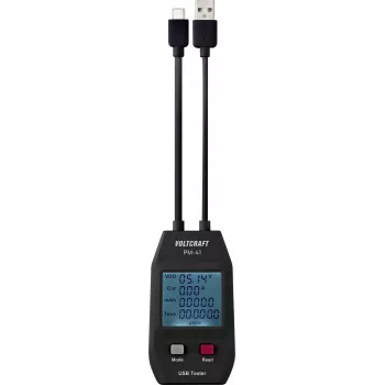 VOLTCRAFT PM-41 USB Digital Multimeter with Test Leads, True RMS, CAT III 600 V, 4000 Counts, Auto-Ranging, Data Hold, Min/Max, Relative, Backlight, PC Interface VC-11909305
