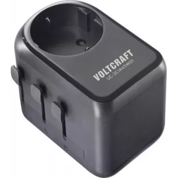 VOLTCRAFT UC-2C1A45W01 45W Travel Charging Adapter with 2x USB-C PD, 1x USB-A QC, EU/UK/China Plugs - Black VC-17792635