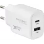 VOLTCRAFT UC-30W001 GaN USB Wall Charger 30W, 1x USB-C PD 3.0 + 1x USB-A Quick Charge, White VC-17942310