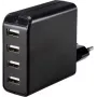VOLTCRAFT UC-4AXX001 USB Charger 24 W 4x USB-A Black Indoor