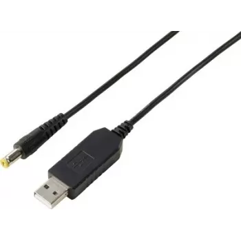 VOLTCRAFT USB to 12V DC Boost Converter with 5.5x2.1mm Barrel Plug and Adapter Set, 12W, 1A, Black (VC-18218585)