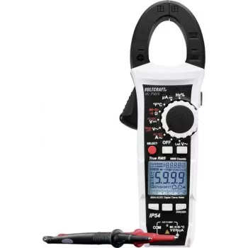 VOLTCRAFT VC-12720305 Digital Clamp Meter Multimeter, ISO Calibrated, IP54 Splash-proof, CAT IV 600V, 6000 Counts, True RMS, Auto Ranging, 600A AC/DC