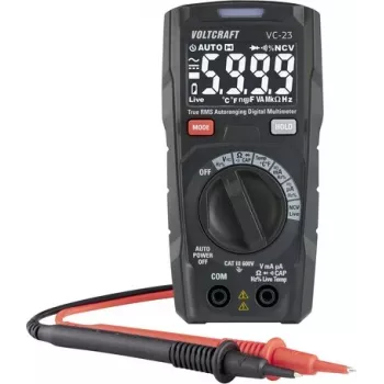 Voltcraft VC-23 TRMS Digital Multimeter CAT III 600 V Auto-Ranging with Capacitance, Frequency, Temperature, NCV