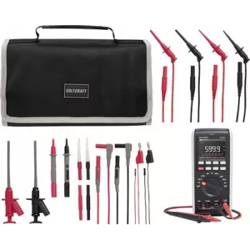 VOLTCRAFT VC-831 True RMS Digital Multimeter with MLSet-120 Test Leads and Carrying Bag VC-12884320+VC-18652750