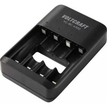 Voltcraft VC-BC-4100 Round Cell Charger for NiMH NiZn Li-Ion AA AAA USB-C 4 Slots
