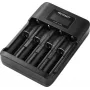 VOLTCRAFT VC-BC-4200 Universal Round Cell Charger for NiMH and Li-Ion Batteries, 4 Independent Slots, LCD Display, Supports AA, AAA, AAAA, 10440, 14500, 16340, 17500, 17670, 18350, 18490, 18650 VC-17665935