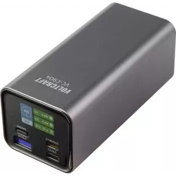 VOLTCRAFT VC-C904 Power Bank 20000 mAh USB PD 100 W Matte Grey LCD Display
