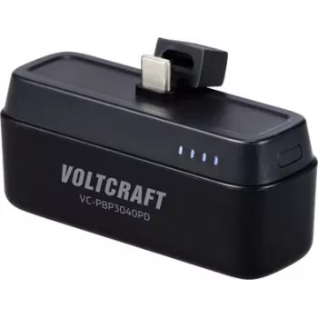 VOLTCRAFT VC-PBP3040PD Power Bank 4500 mAh USB-C PD Li-Ion Matte Black with Status Indicator