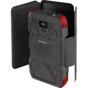 VOLTCRAFT VC-SPB-20.000 Solar Power Bank 20000 mAh with 1.5 W Solar Panel, 3 A Output, IP65, Black VC-14456835
