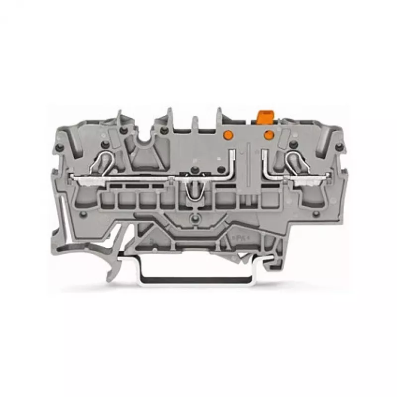WAGO 2002-1671 2-Conductor Disconnect and Test Terminal Block with Push-in CAGE CLAMP, Gray
