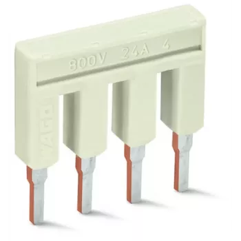 WAGO 2002-404 Through Terminal Block, 4-Conductor, 2.5 mm², 25 A, Grey