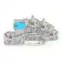 WAGO 2203-7641 Installation Multi-Level Terminal Block with N-Disconnect Slider, NT/L/PE, Grey