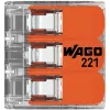 WAGO 221-413 COMPACT Splicing Connector, 3-Conductor, 0.2–4 mm², Transparent, 50-Pack