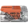 WAGO 221-413 COMPACT Splicing Connector, 3-Conductor, 0.2–4 mm², Transparent, 50-Pack