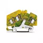 WAGO 281-637 3-Conductor Protective Earth Terminal Block, 4 mm², Green-Yellow