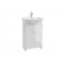 Wall-Hung Bathroom Vanity Set 50cm with Ceramic Basin, Chrome Mixer and Siphon, High-Gloss White