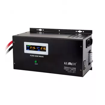 Wall-mounted Uninterruptible Power Supply KEMOT PROsinus-2200 Converter with Pure Sine Wave and Charging Function 12V 230V 2200VA/1600W