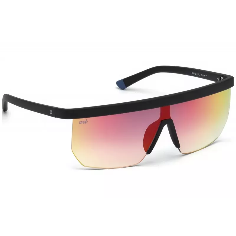 WEB EYEWEAR Men's Sunglasses WE0221-02Z Black Acetate Frame Grey Lens UV400