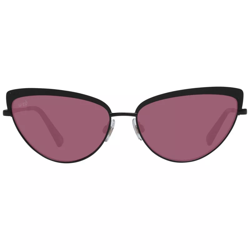 WEB EYEWEAR Women's Square Acetate Sunglasses WE0272-5901Z - Black Frame Grey Lens 59mm