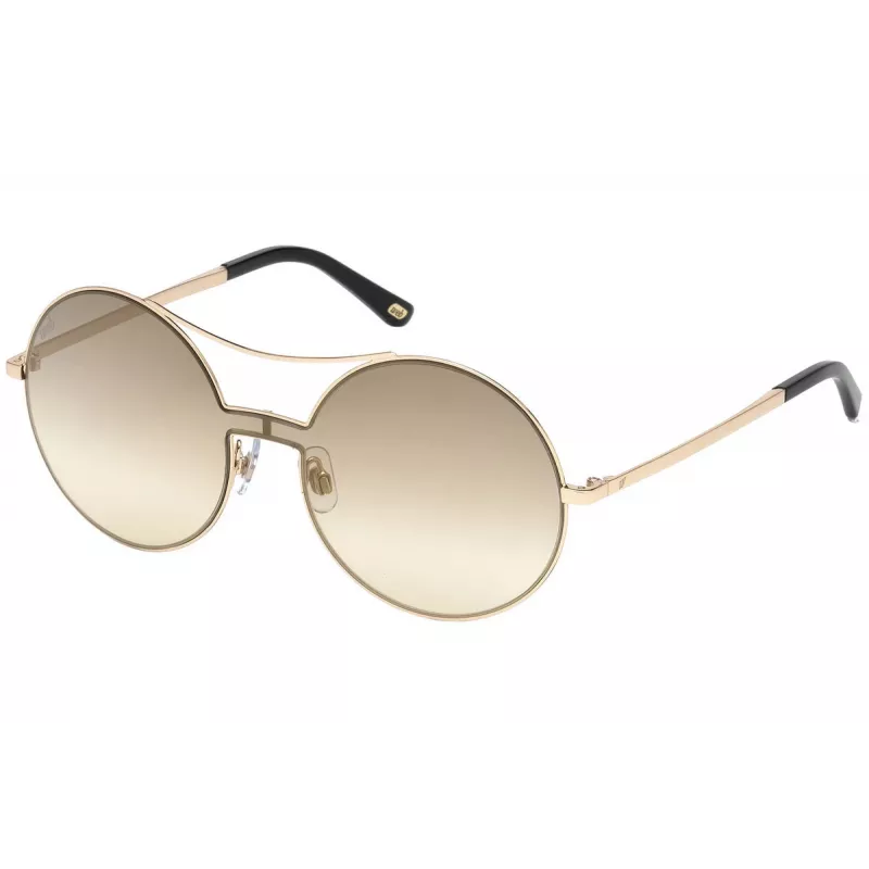 WEB EYEWEAR Women's Sunglasses WE0211-28G Gold Metal Frame Brown Gradient Lens 59mm