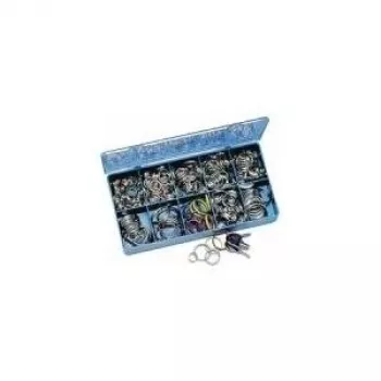 WEDO 262 300 Key Rings Assortment, 300 Pieces, Hardened Steel, Bright Nickel-Plated, 6 Sizes (15-35 mm)