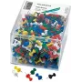 WEDO Drawing Pins, 10 mm Head Diameter, 12 mm Pin Length, Nickel-Plated Steel, Silver, 100 Pieces (54600)