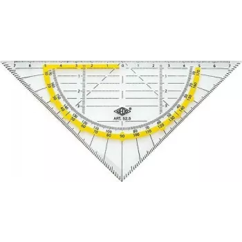 WEDO Geodreieck Standard 160 mm Transparent Plastic Set Square with Yellow Scale and Beveled Edges (52 5)
