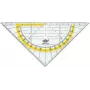 WEDO Geodreieck Standard 160 mm Transparent Plastic Set Square with Yellow Scale and Beveled Edges (52 5)
