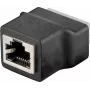 Wentronic 76737 RJ45 T-Adapter Splitter, 1x RJ45 Male to 2x RJ45 Female, 8-Pin, Black