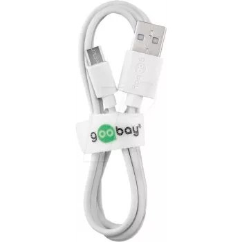 WENTRONIC Goobay 38665 USB 2.0 Cable, USB-A Male to Micro-USB B Male, 0.5 m, White