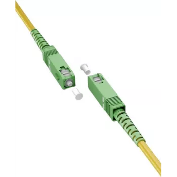 Wentronic Goobay 59640 OS2 Single-Mode Fiber Optic Patch Cable, SC/APC to SC/APC, 3 m, Yellow