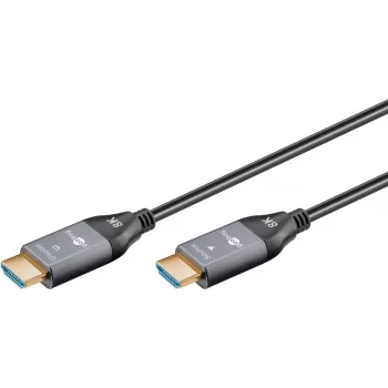 WENTRONIC Goobay 76276 Active Optical HDMI Cable AOC 8K - 10 m, HDMI 2.1, 48 Gbps, 8K@60Hz, 4K@120Hz, Dynamic HDR, eARC, VRR, ALLM, HDCP 2.3, Black