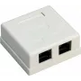 Wentronic Goobay 77633 Cat 6 Shielded Surface-Mount RJ45 Network Socket, 2-Port, White