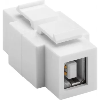 WENTRONIC Goobay 79930 Flat USB 2.0 Adapter, USB-A Female to USB-B Female, White