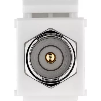 WENTRONIC Goobay 79955 Ultra-Flat F-Connector Window/Door Feed-Through Cable, F-Male to F-Female, White, 26 cm Flat Section