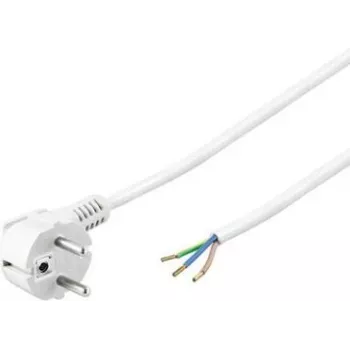 Wentronic Goobay Angled Schuko Power Cable with Open Ends, 5 m, White, H05VV-F 3G1.5, 16 A 93313