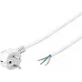 Wentronic Goobay Angled Schuko Power Cable with Open Ends, 5 m, White, H05VV-F 3G1.5, 16 A 93313