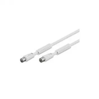 Wentronic Goobay Antenna Connection Cable, 100% Shielded, Ferrite, White, 2.5 m - IEC Coaxial Plug to IEC Coaxial Socket (50724)