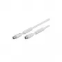 Wentronic Goobay Antenna Connection Cable, 100% Shielded, Ferrite, White, 2.5 m - IEC Coaxial Plug to IEC Coaxial Socket (50724)