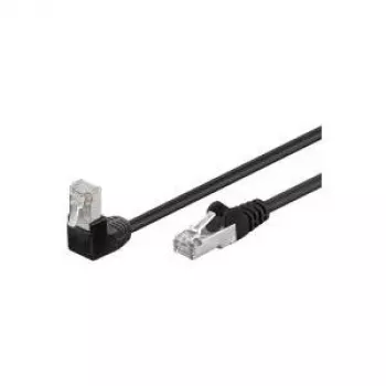 Wentronic Goobay CAT 5e F/UTP Patch Cable, 3 m, Black, 1x 90° Angled RJ45, CCA, Gigabit Ethernet 94189